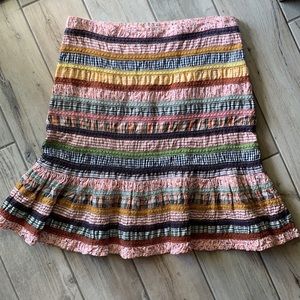 Anthro Odille Patchwork striped Boho Skirt